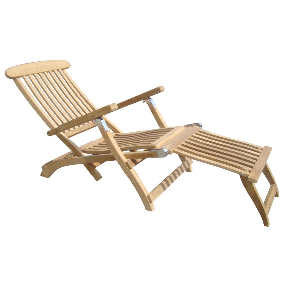Royal Teak Collection Teak Lounging Steamer Deck Chair
