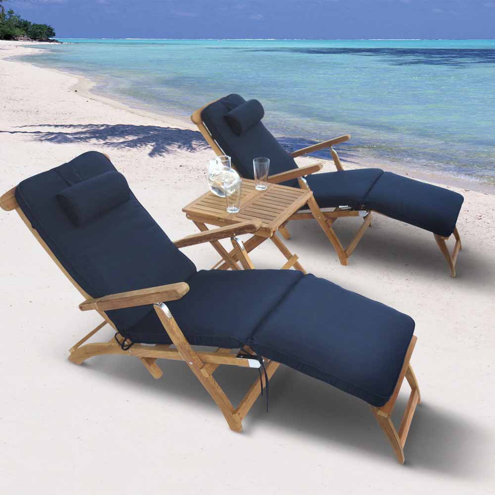 Royal Teak Collection Teak Lounging Steamer Deck Chair