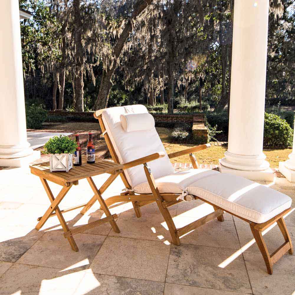 Royal Teak Collection Teak Lounging Steamer Deck Chair