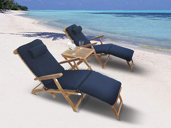 Royal Teak Collection Teak Lounging Steamer Deck Chair
