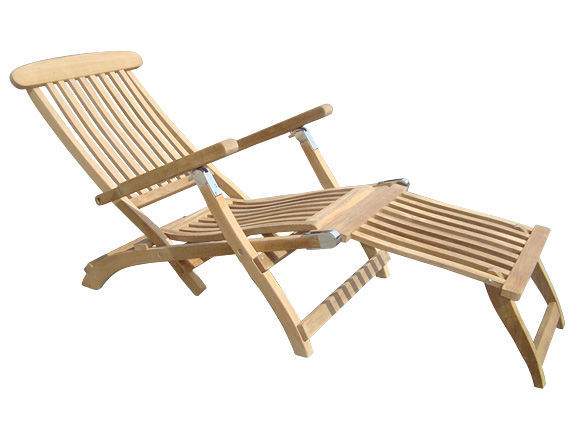 Royal Teak Collection Teak Lounging Steamer Deck Chair