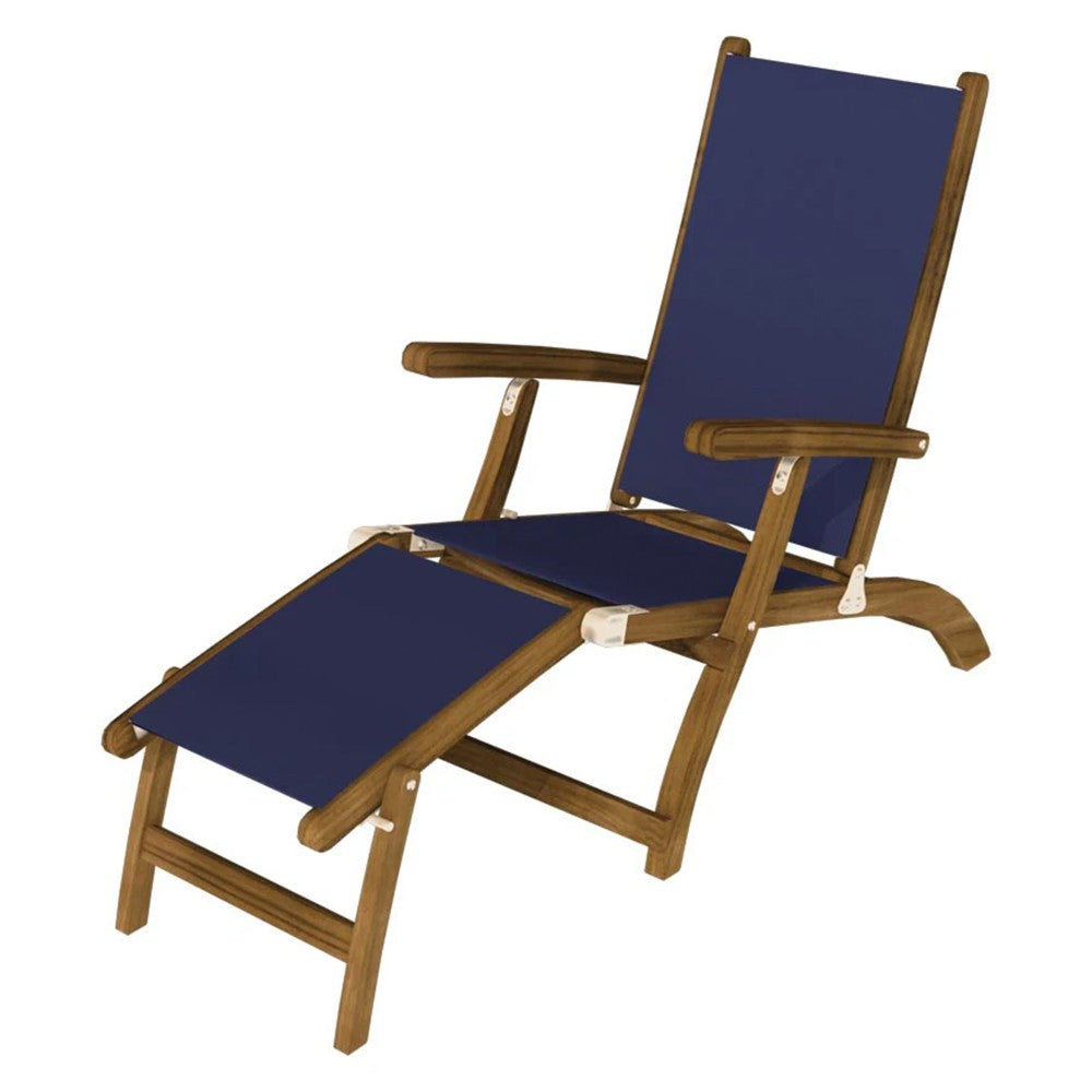 Royal Teak Collection Teak Lounging Steamer Sling Chair