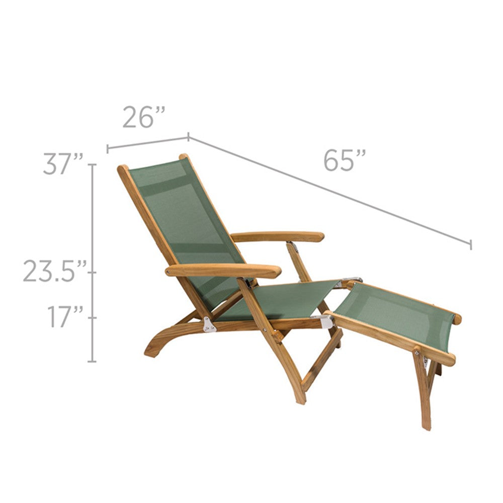 Royal Teak Collection Teak Lounging Steamer Sling Chair