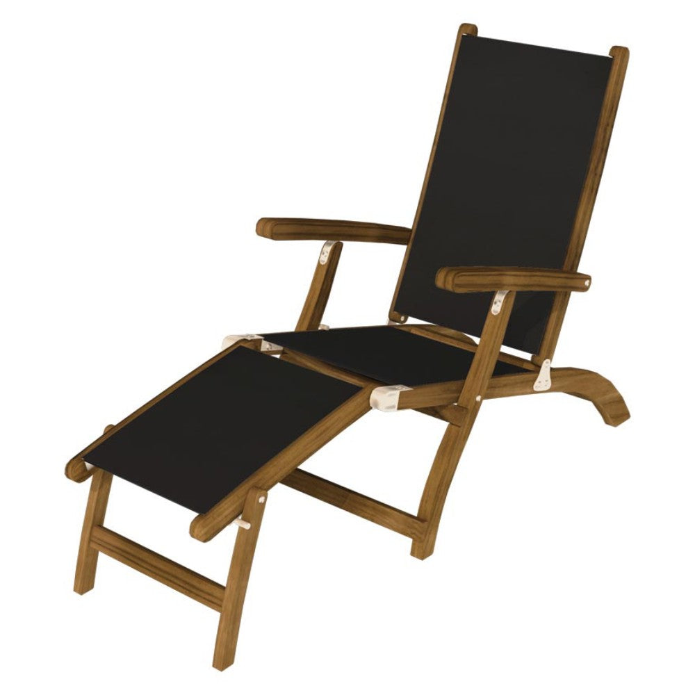 Royal Teak Collection Teak Lounging Steamer Sling Chair