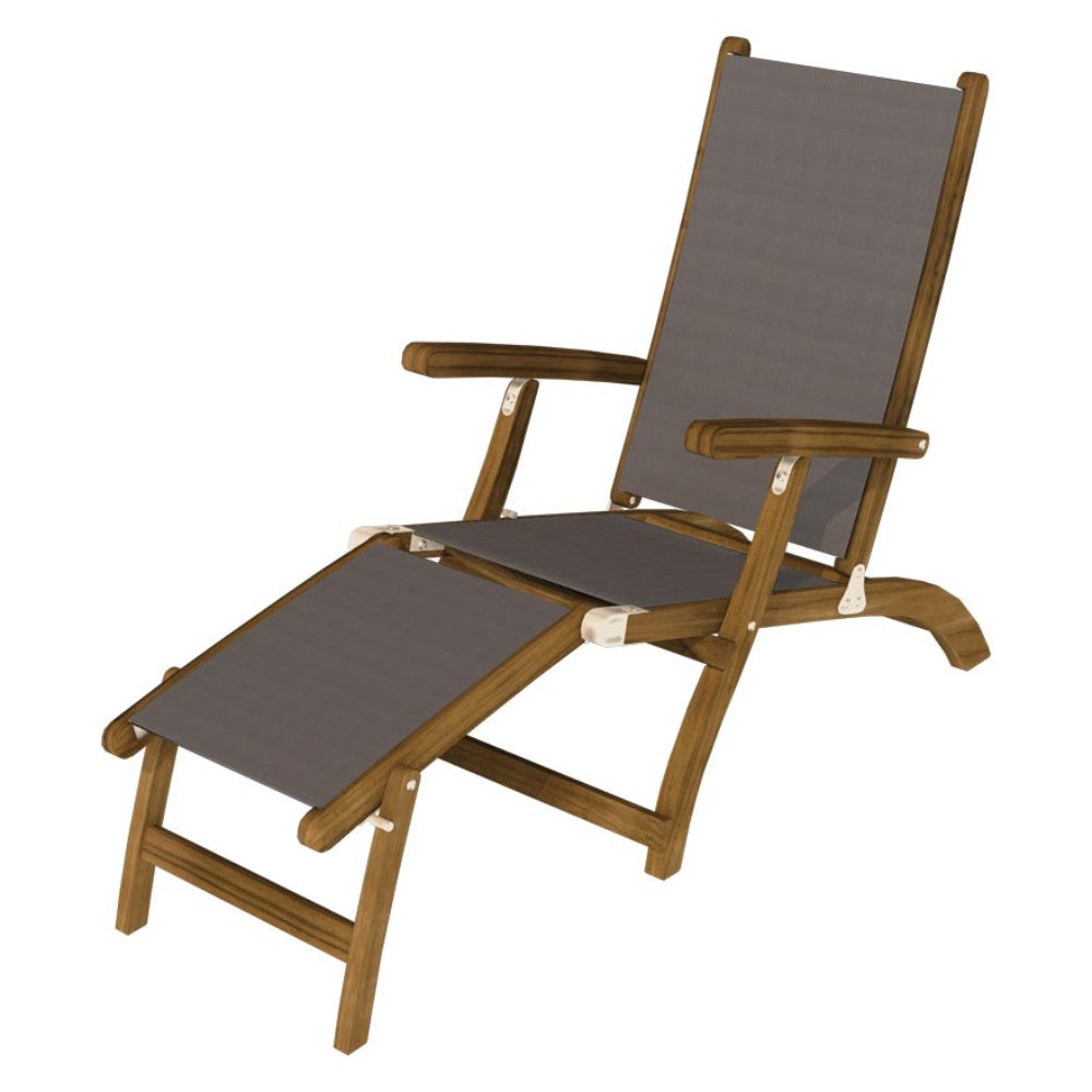Royal Teak Collection Teak Lounging Steamer Sling Chair