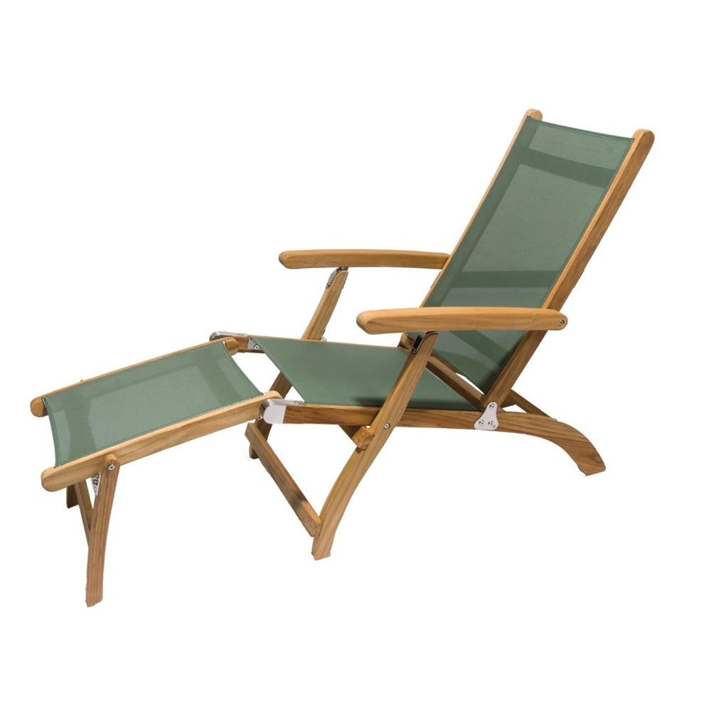 Royal Teak Collection Teak Lounging Steamer Sling Chair