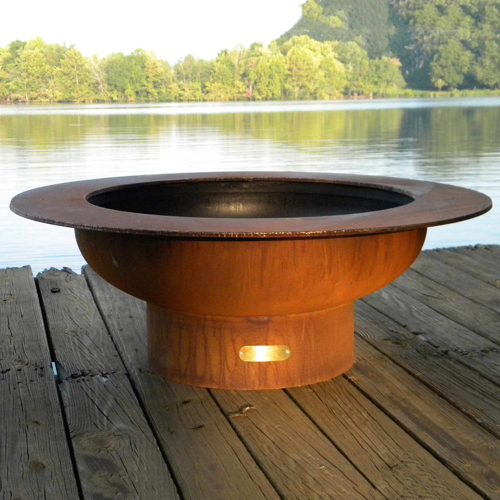 Fire Pit Art Saturn Wood Fire Pit with Lid