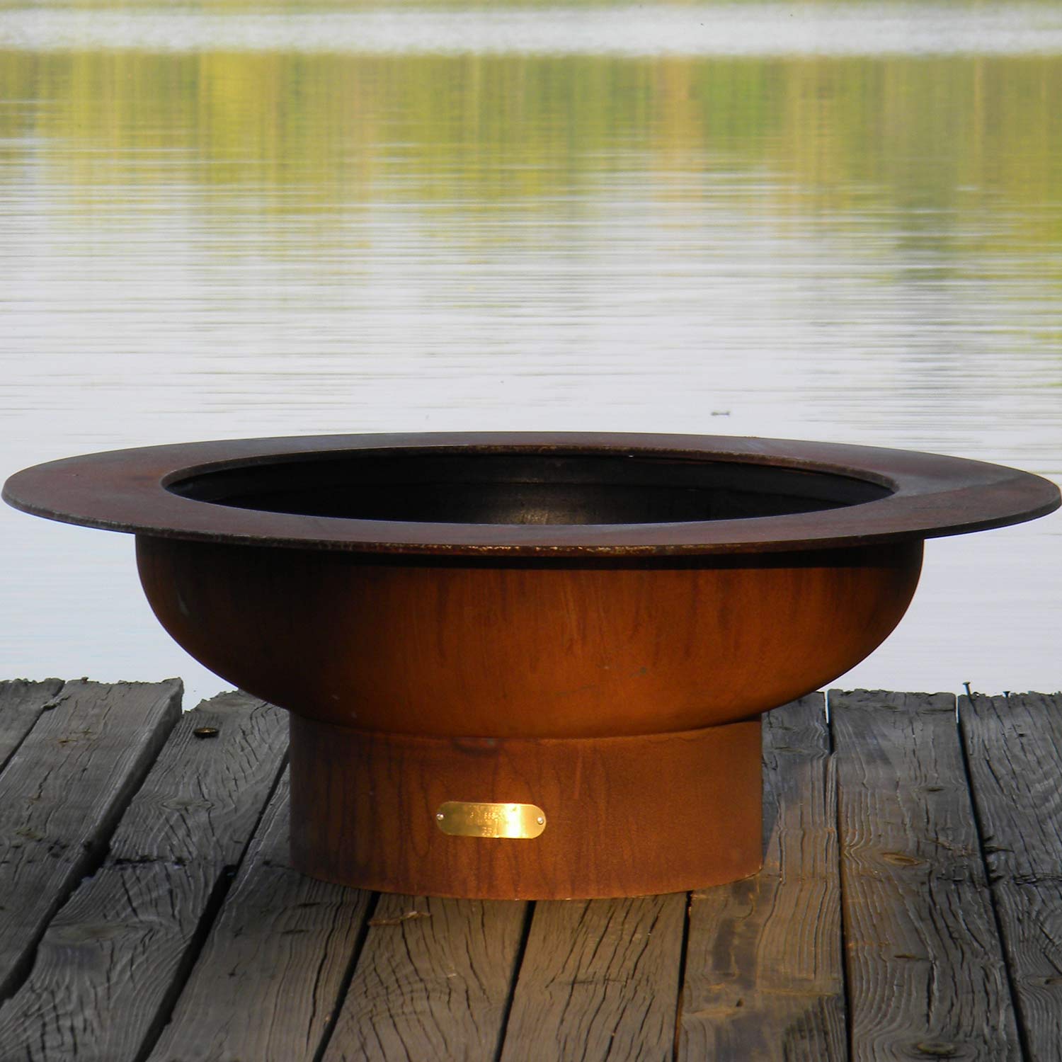 Fire Pit Art Saturn Wood Fire Pit with Lid