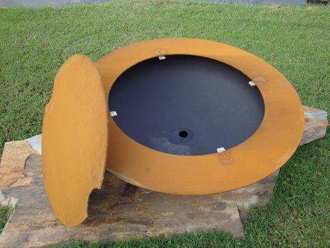 Fire Pit Art Saturn Wood Fire Pit with Lid