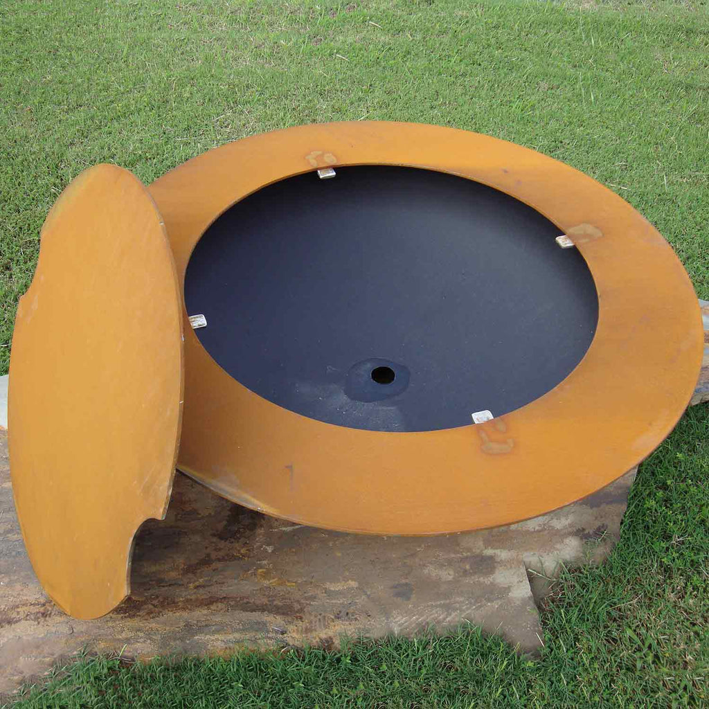 Fire Pit Art SATLC Saturn Gas Fire Pit with Lid