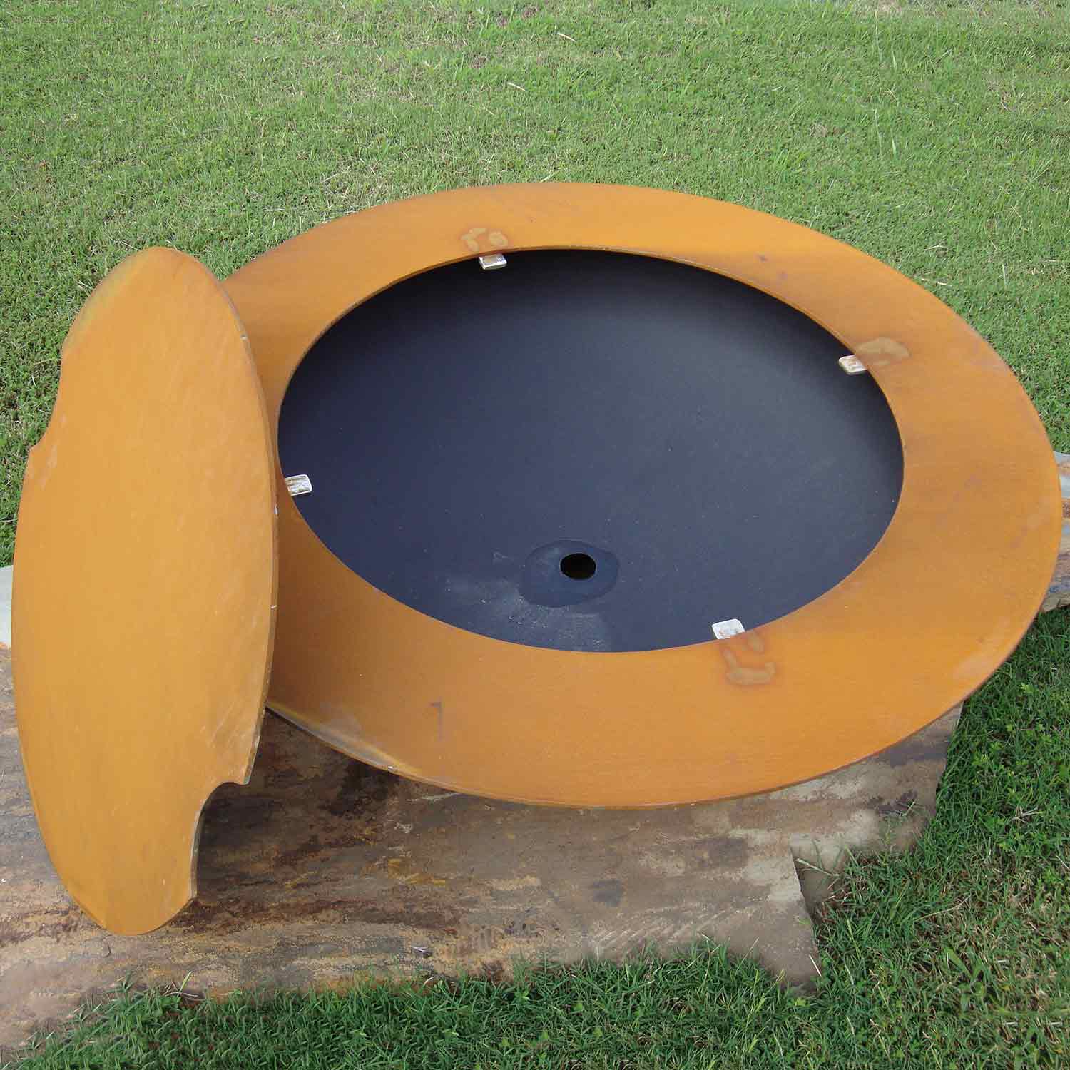 Fire Pit Art SATLC Saturn Gas Fire Pit with Lid