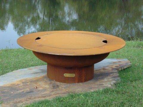 Fire Pit Art Saturn Wood Fire Pit with Lid