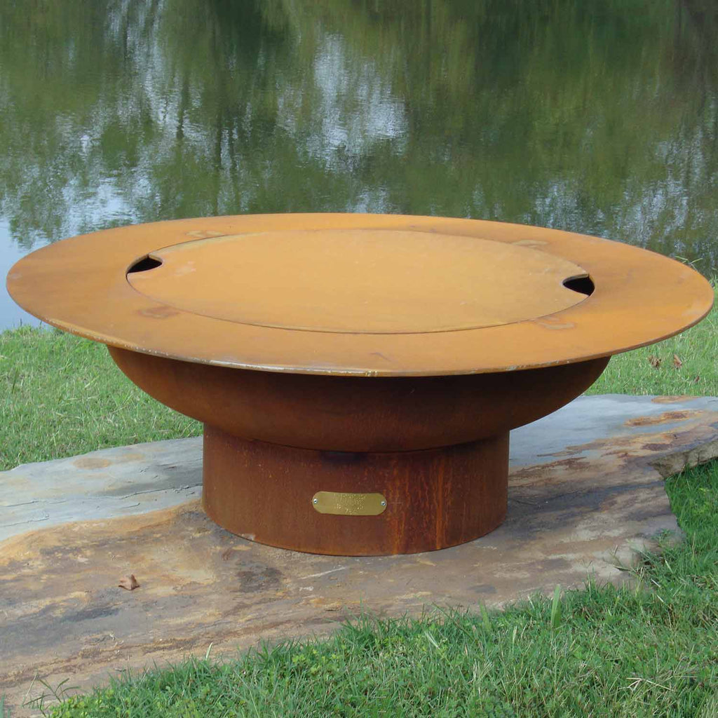 Fire Pit Art SATLC Saturn Gas Fire Pit with Lid