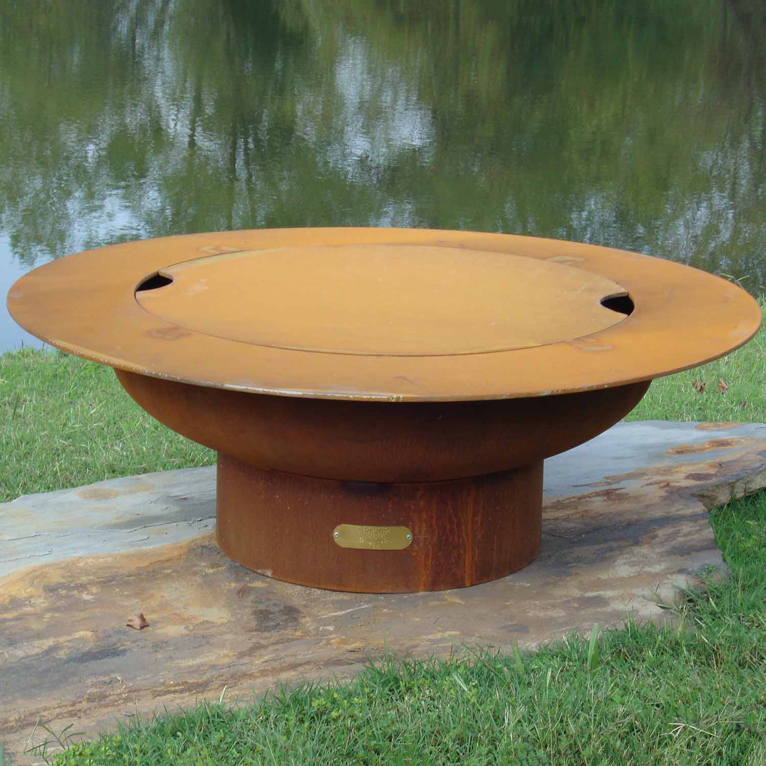 Fire Pit Art SATLC Saturn Gas Fire Pit with Lid