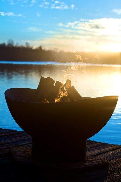 Fire Pit Art Scallops Wood Fire Pit
