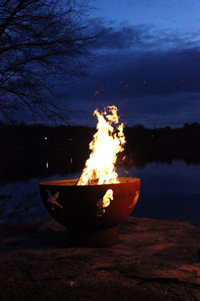 Fire Pit Art Sea Creatures Wood Fire Pit