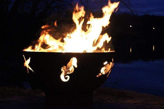Fire Pit Art Sea Creatures Wood Fire Pit