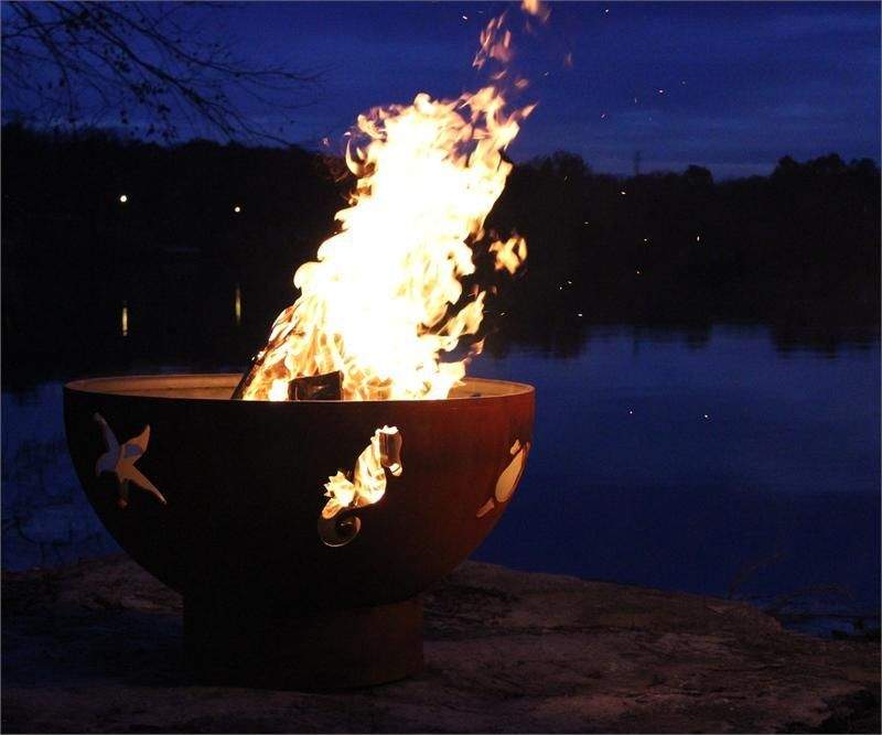Fire Pit Art Sea Creatures Wood Fire Pit