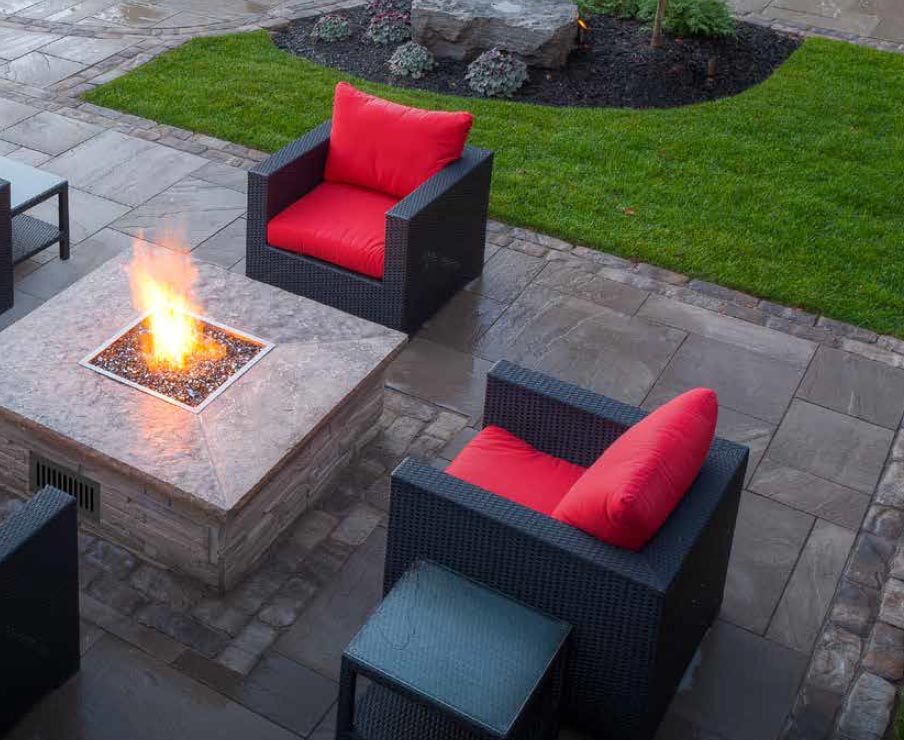 Firegear FPB-SBSMT-HC Match Light Ignition Gas Fire Pit Burner Kit with Square Drop Pan & Stainless Steel Burning Spur