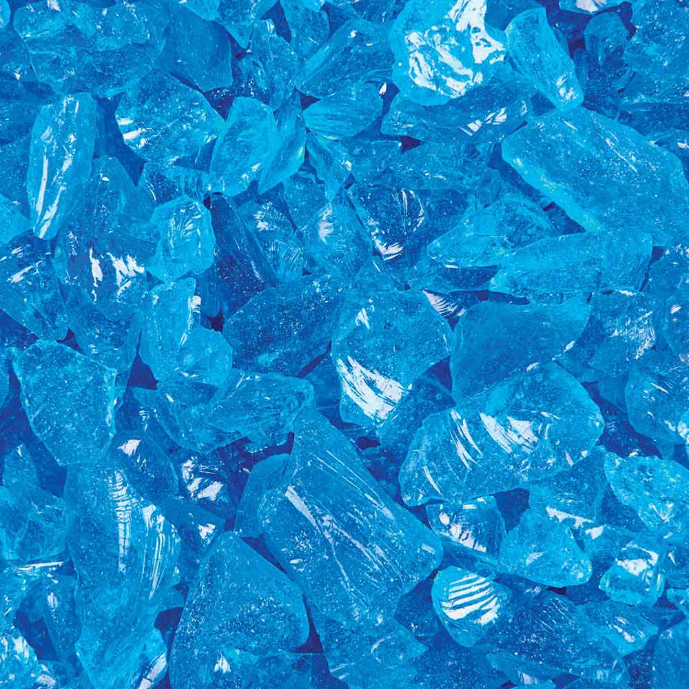 Grand Effects Standard 1/2"-3/4" Turquoise Blue Fire Glass, 25 lbs