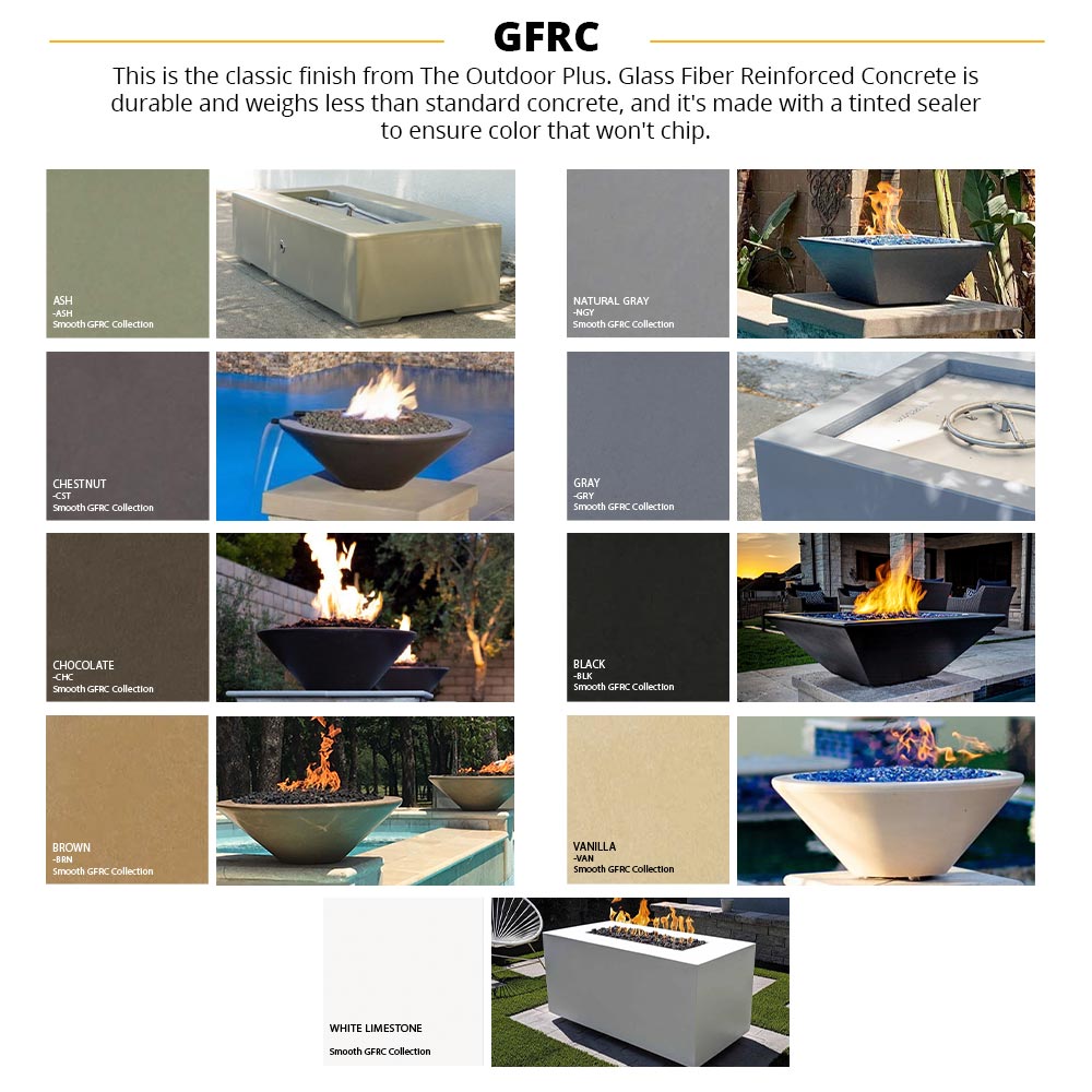 TOP Fires by The Outdoor Plus Cabo 56x38-Inch Linear Concrete Gas Fire Pit