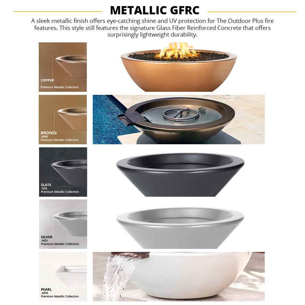 TOP Fires by The Outdoor Plus Sedona Round Concrete Gas Fire Pit