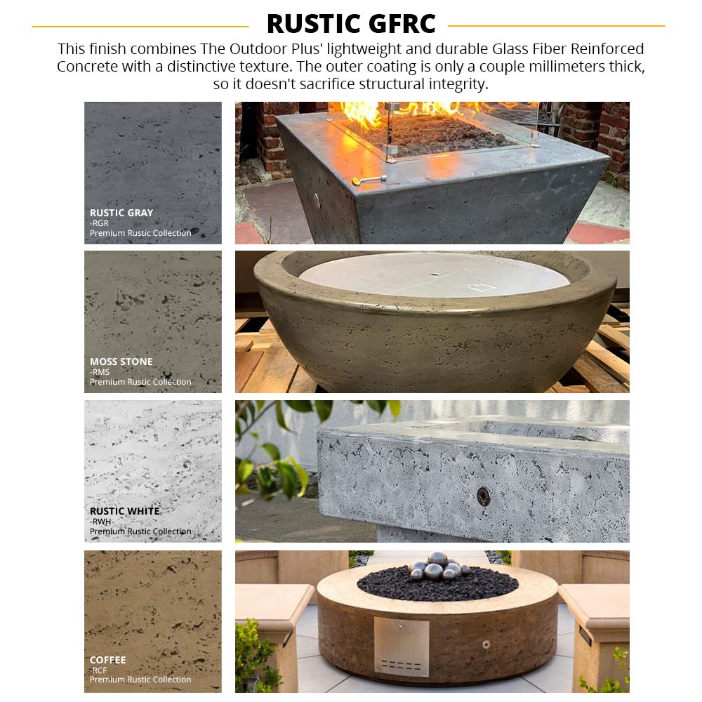 TOP Fires by The Outdoor Plus Cabo 56x38-Inch Linear Concrete Gas Fire Pit