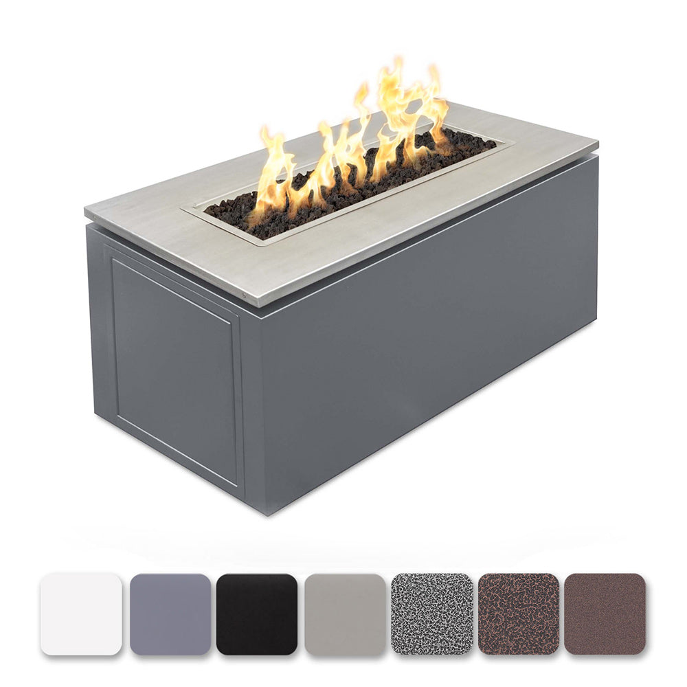 TOP Fires by The Outdoor Plus Merona 46x22-Inch Linear Powder Coated Steel Gas Fire Pit