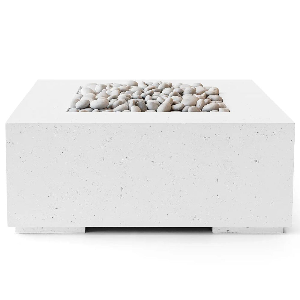 HPC Fire Alea Square Lightweight Concrete Gas Fire Pit, 40-Inch