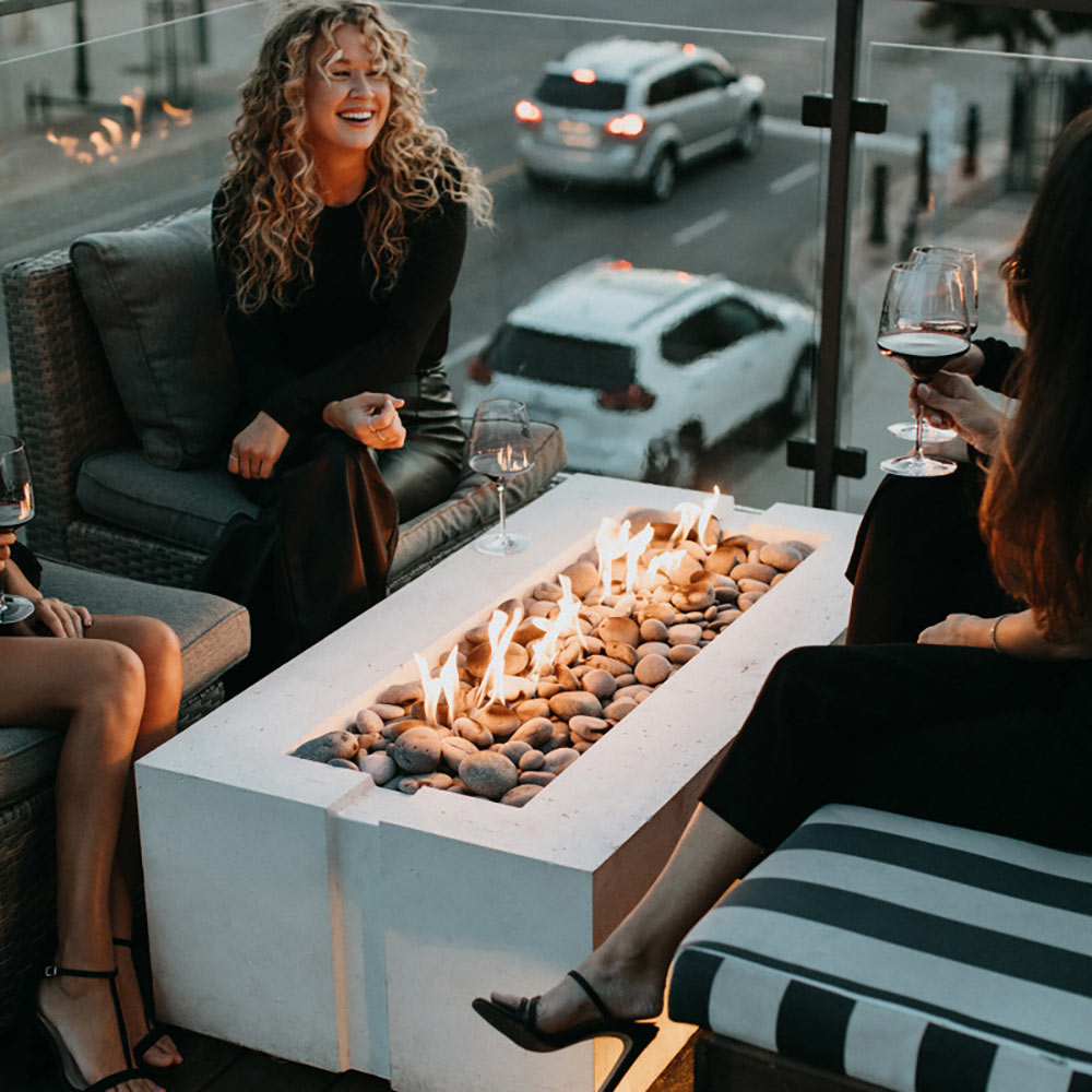 HPC Fire Avera Lightweight Concrete Gas Fire Pit, 48-Inch