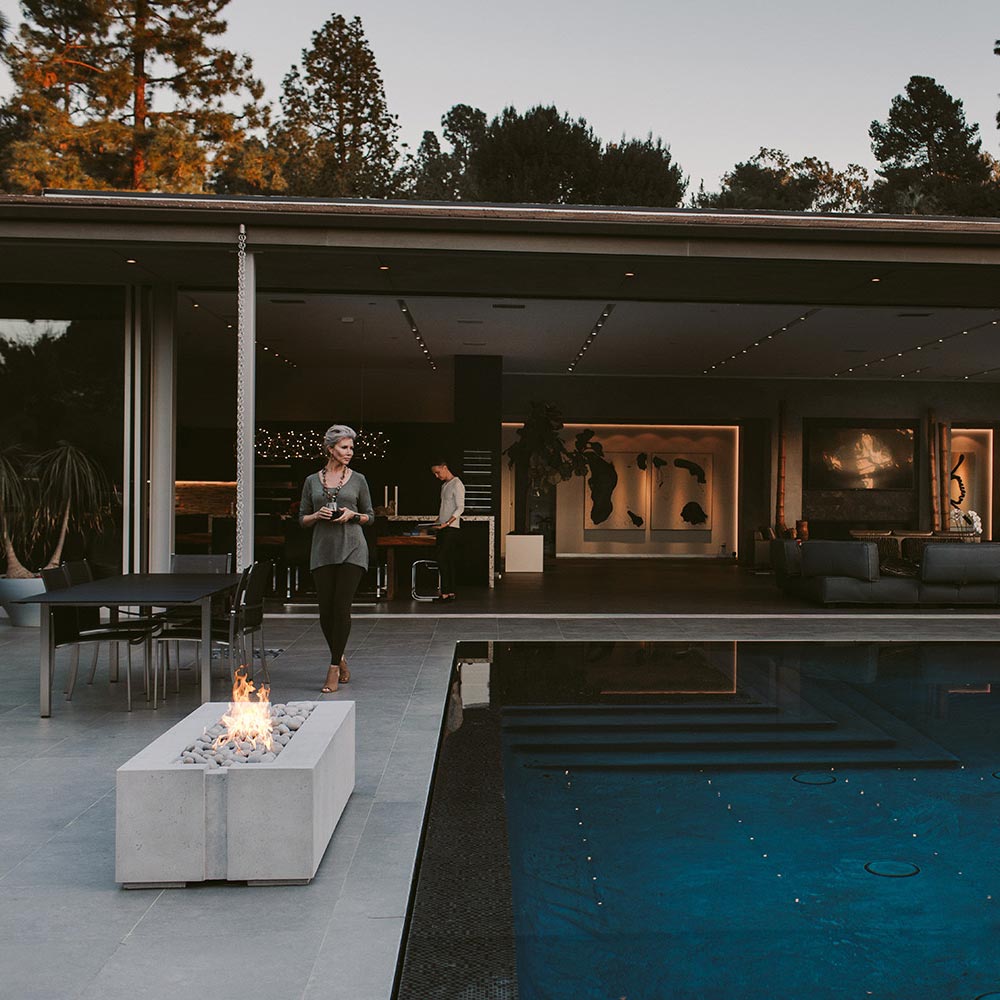 HPC Fire Avera Lightweight Concrete Gas Fire Pit, 48-Inch