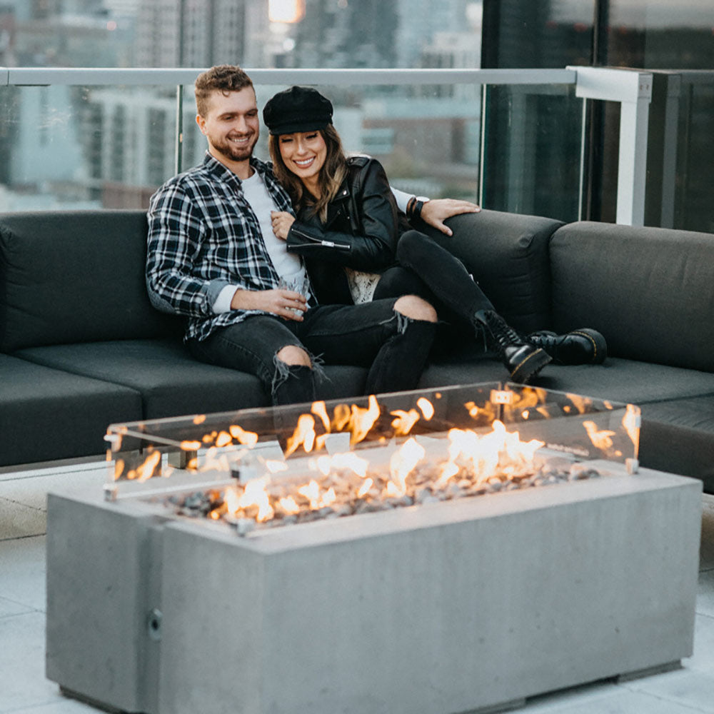 HPC Fire Avera Lightweight Concrete Gas Fire Pit, 48-Inch