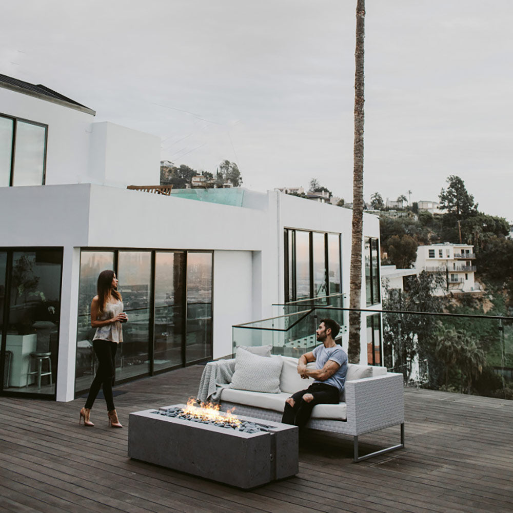 HPC Fire Avera Lightweight Concrete Gas Fire Pit, 48-Inch