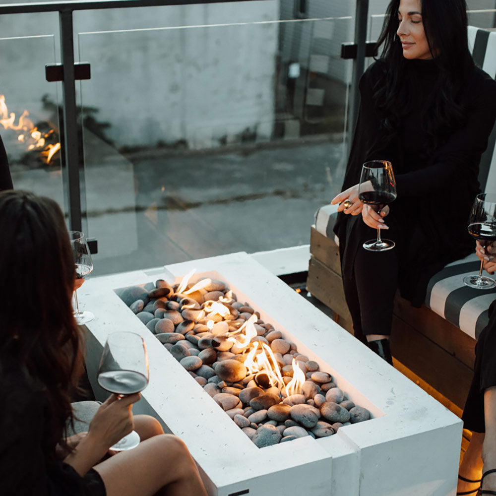 HPC Fire Avera Lightweight Concrete Gas Fire Pit, 48-Inch