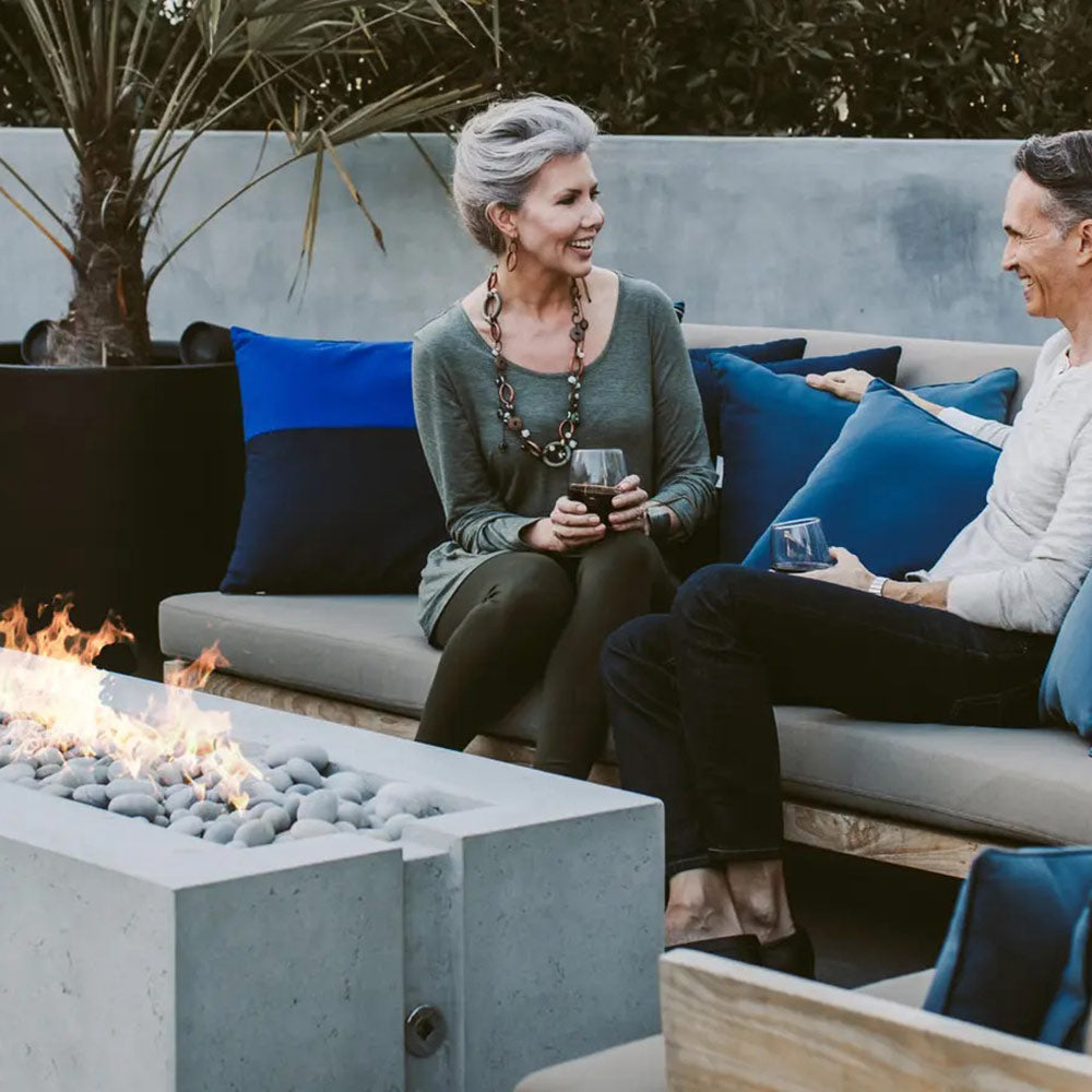 HPC Fire Dekko Avera Lightweight Concrete Gas Fire Pit, 60-Inch