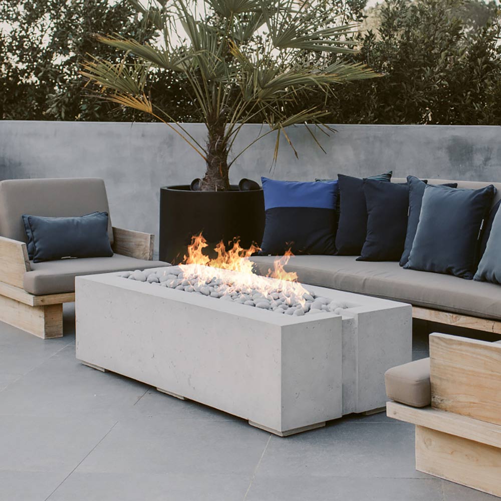 HPC Fire Dekko Avera Lightweight Concrete Gas Fire Pit, 60-Inch