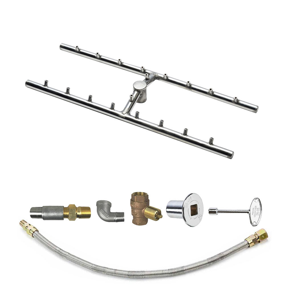 Spotix Rectangle HPC Match Lit Fire Pit H-Burner Torpedo Kits