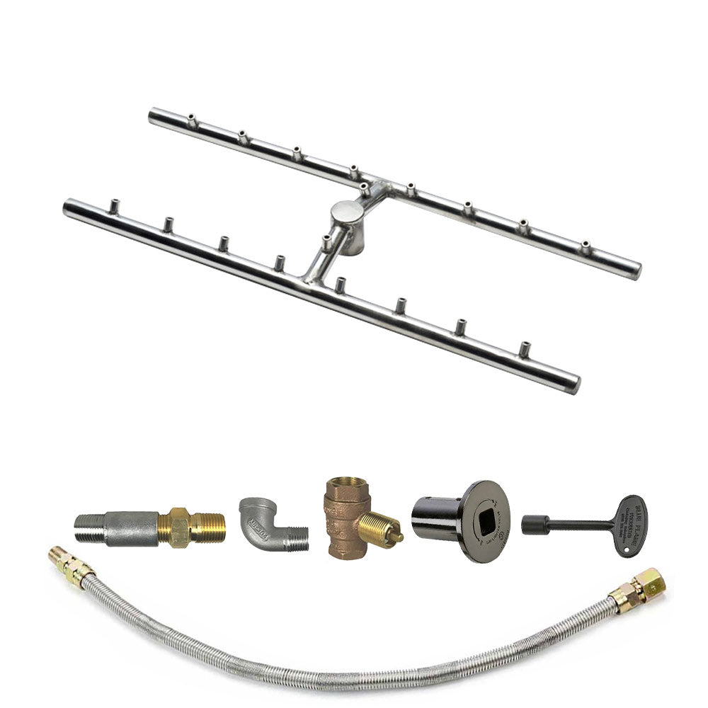 Spotix Rectangle HPC Match Lit Fire Pit H-Burner Torpedo Kits