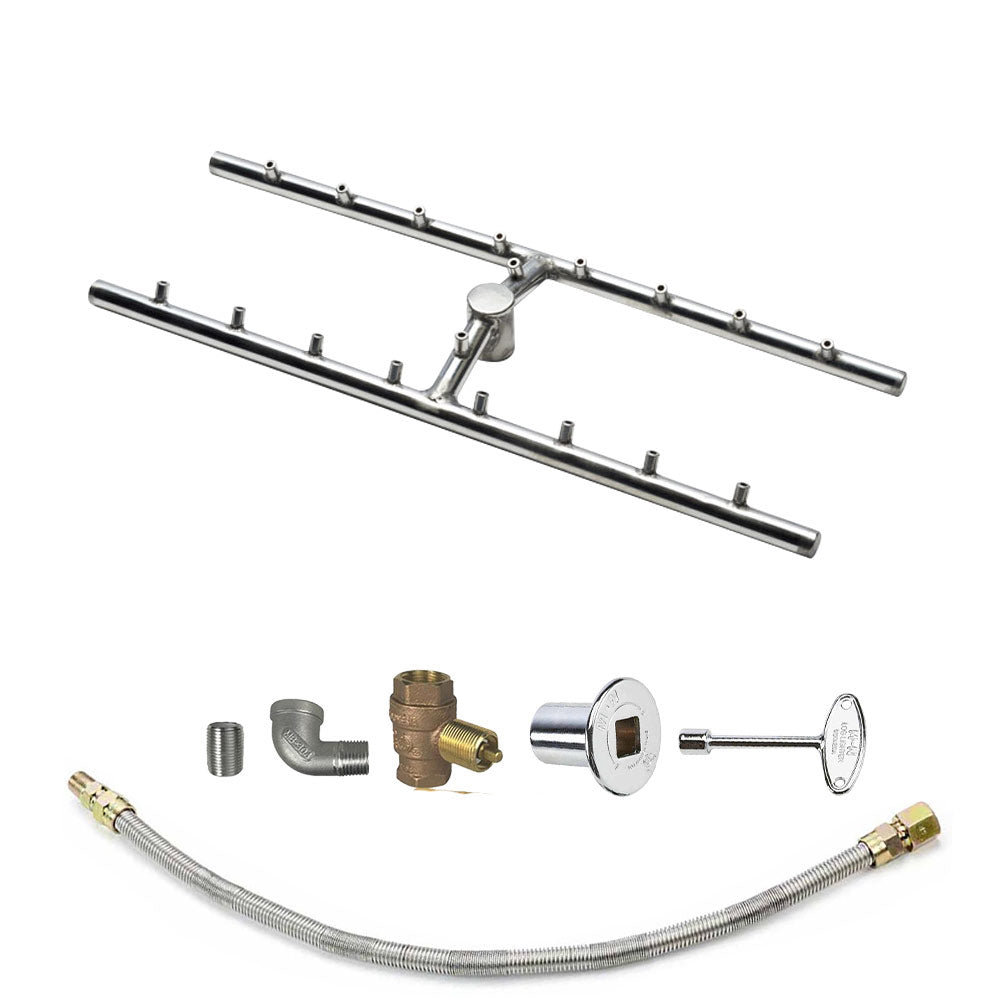 Spotix Rectangle HPC Match Lit Fire Pit H-Burner Torpedo Kits