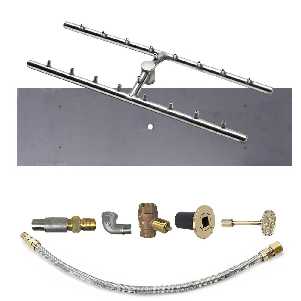 Spotix Rectangle HPC Match Lit Fire Pit H-Burner Torpedo Kits