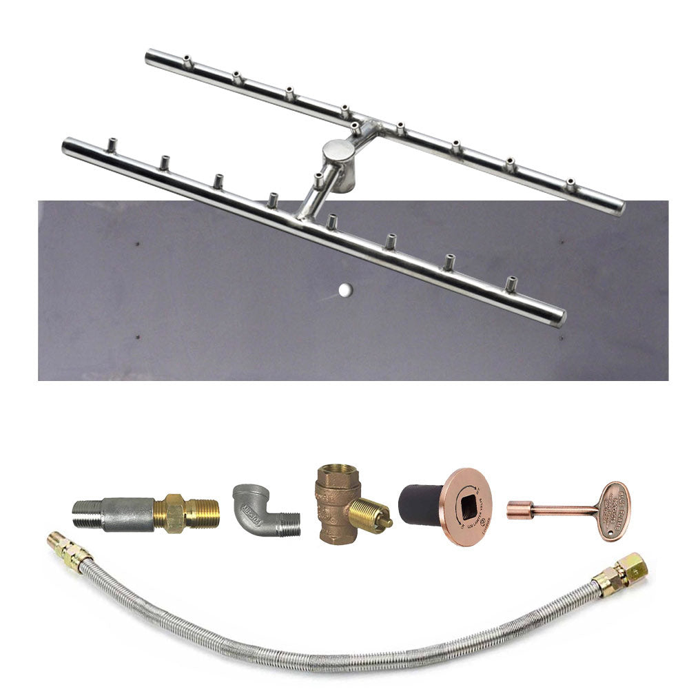 Spotix Rectangle HPC Match Lit Fire Pit H-Burner Torpedo Kits