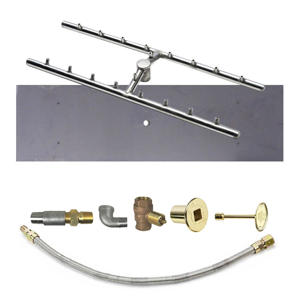 Spotix Rectangle HPC Match Lit Fire Pit H-Burner Torpedo Kits