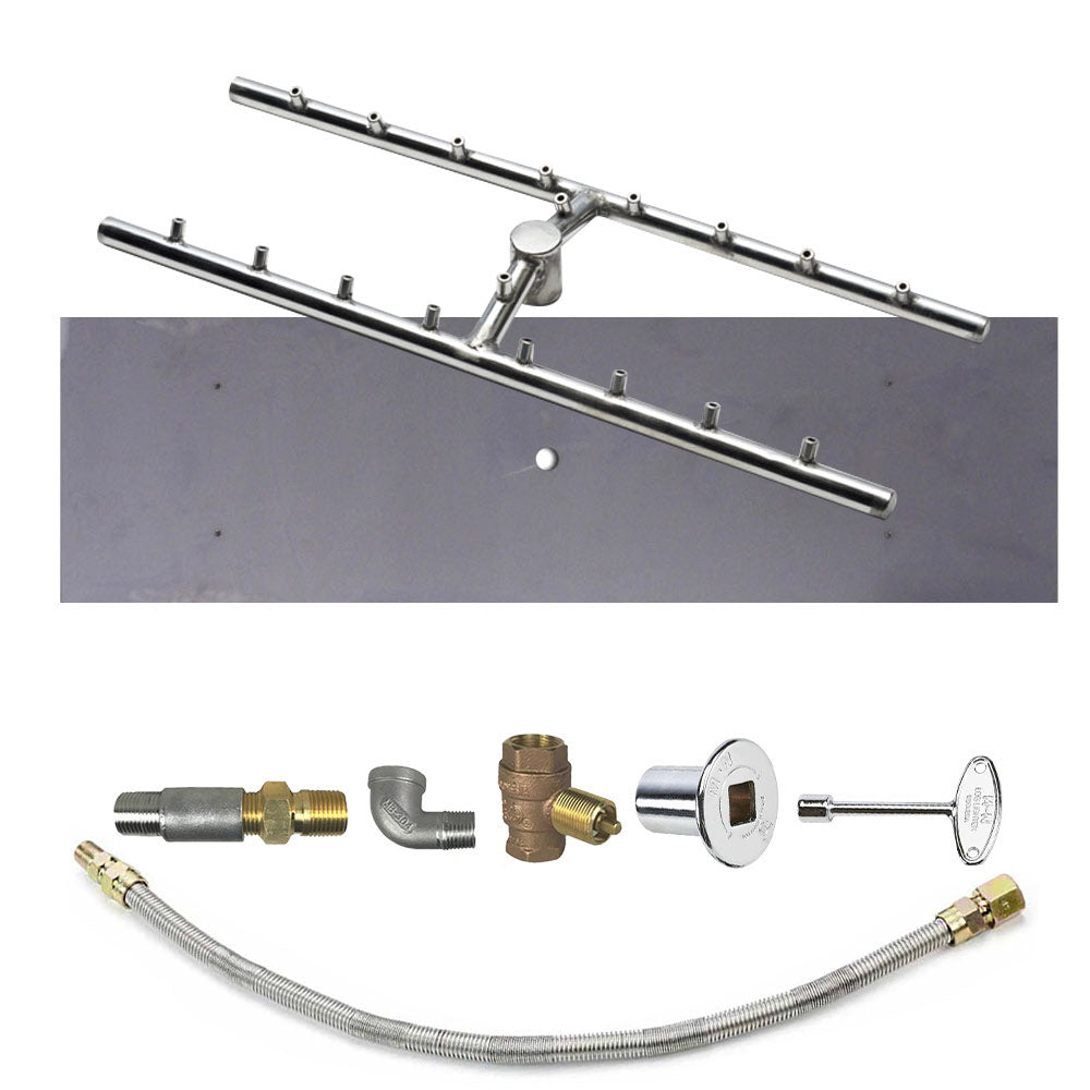 Spotix Rectangle HPC Match Lit Fire Pit H-Burner Torpedo Kits