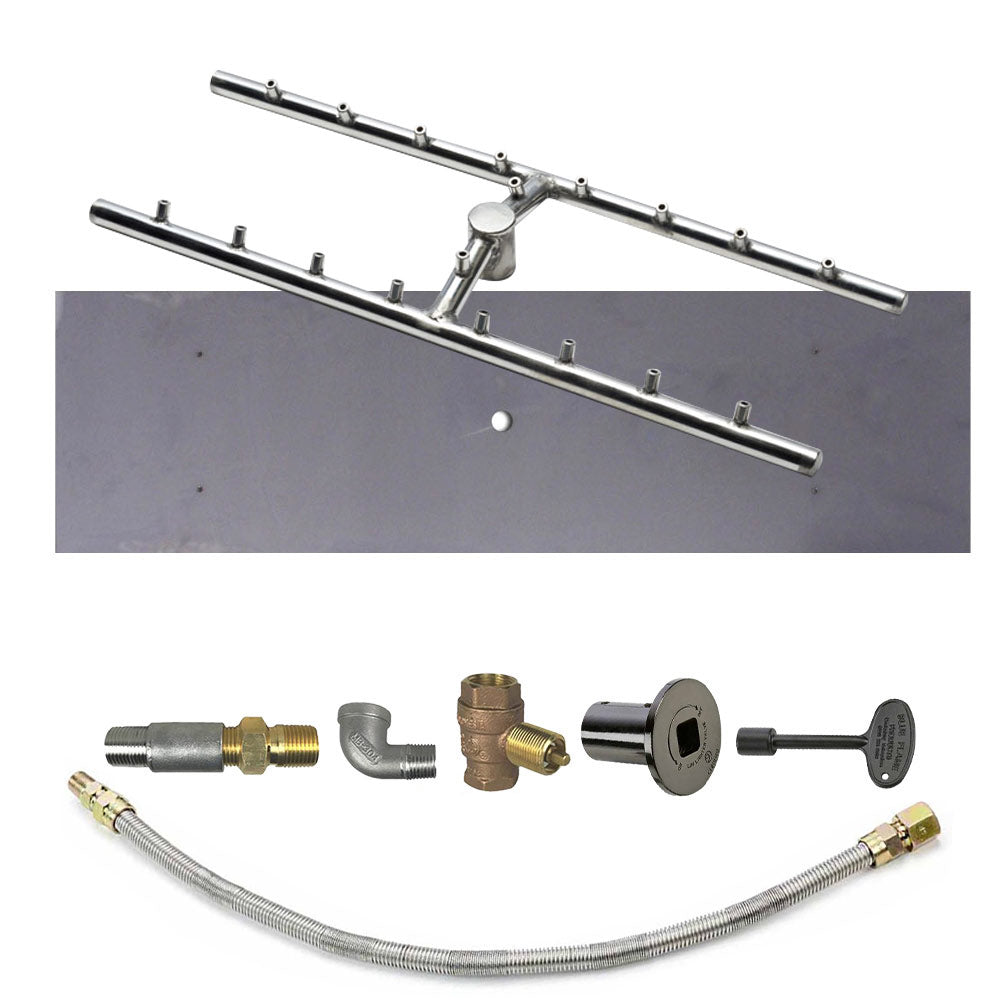 Spotix Rectangle HPC Match Lit Fire Pit H-Burner Torpedo Kits