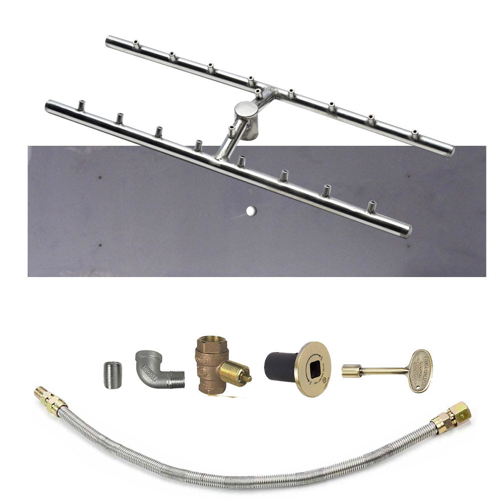 Spotix Rectangle HPC Match Lit Fire Pit H-Burner Torpedo Kits