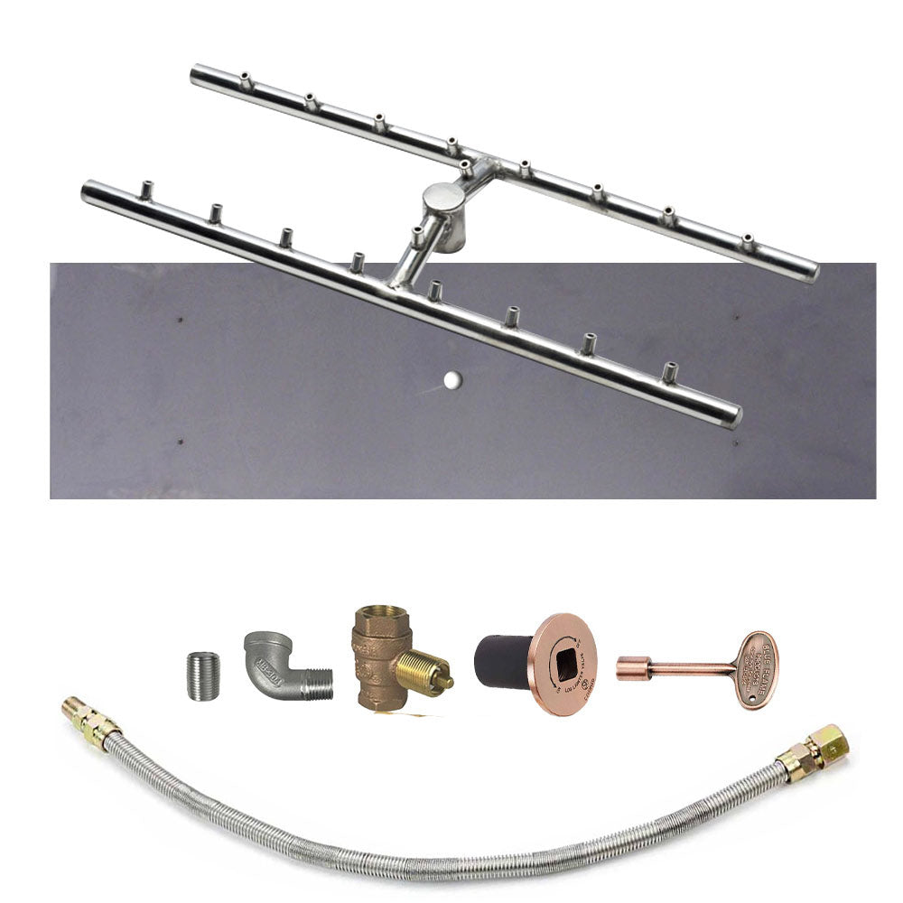 Spotix Rectangle HPC Match Lit Fire Pit H-Burner Torpedo Kits