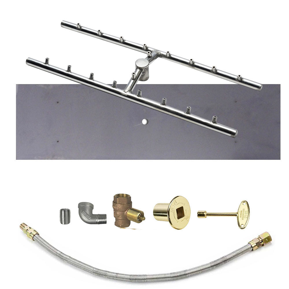 Spotix Rectangle HPC Match Lit Fire Pit H-Burner Torpedo Kits