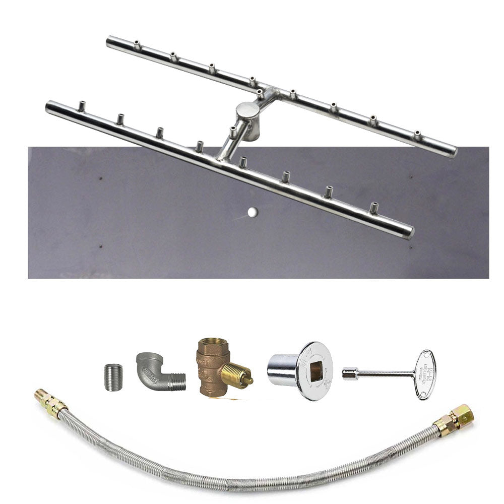 Spotix Rectangle HPC Match Lit Fire Pit H-Burner Torpedo Kits