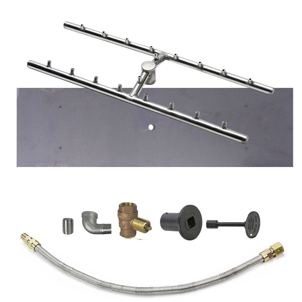 Spotix Rectangle HPC Match Lit Fire Pit H-Burner Torpedo Kits