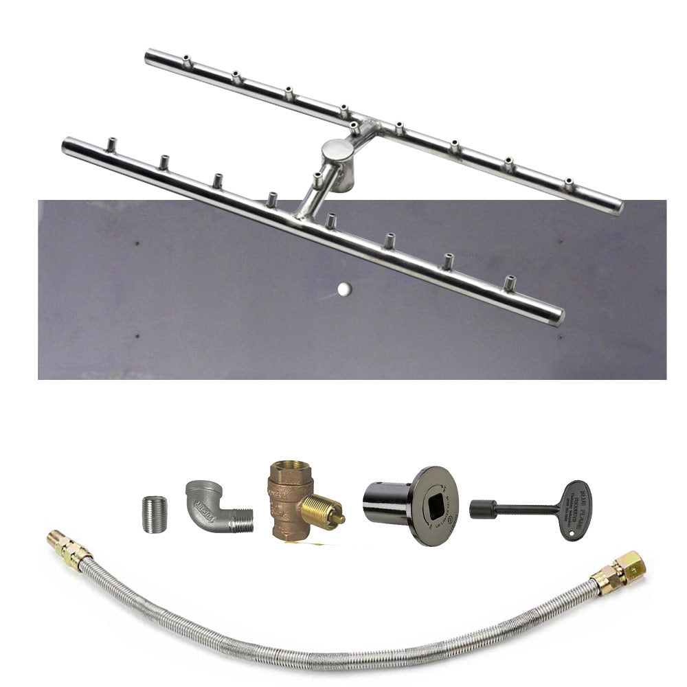 Spotix Rectangle HPC Match Lit Fire Pit H-Burner Torpedo Kits